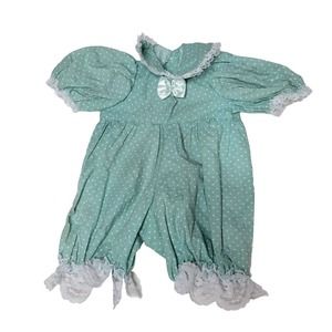 Antique Newborn Baby Doll Clothing Green